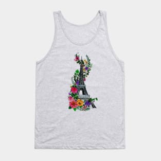 Floral Eiffel Tower Tank Top